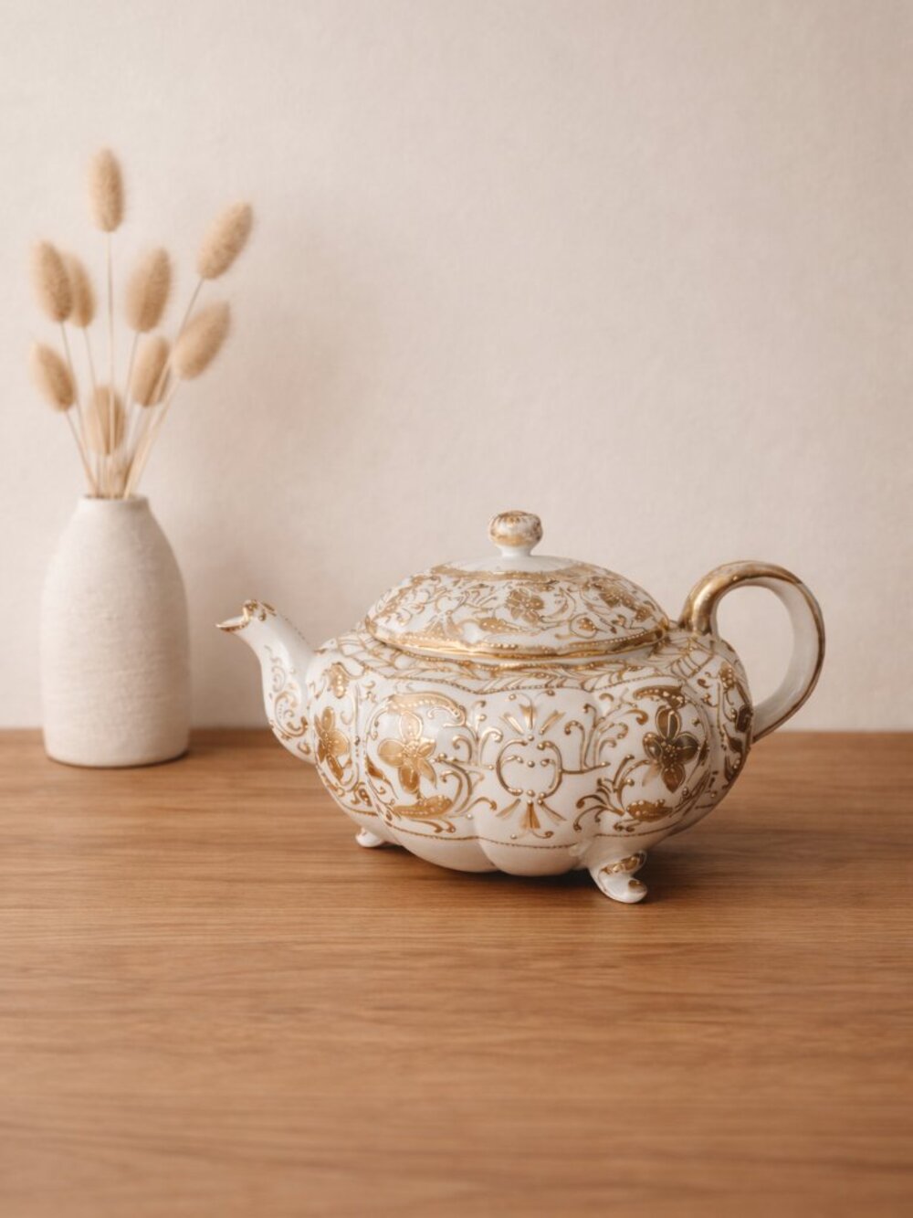 Antique Nippon Gold Moriage Teapot Hand Painted Japanese Porcelain 1911–1921